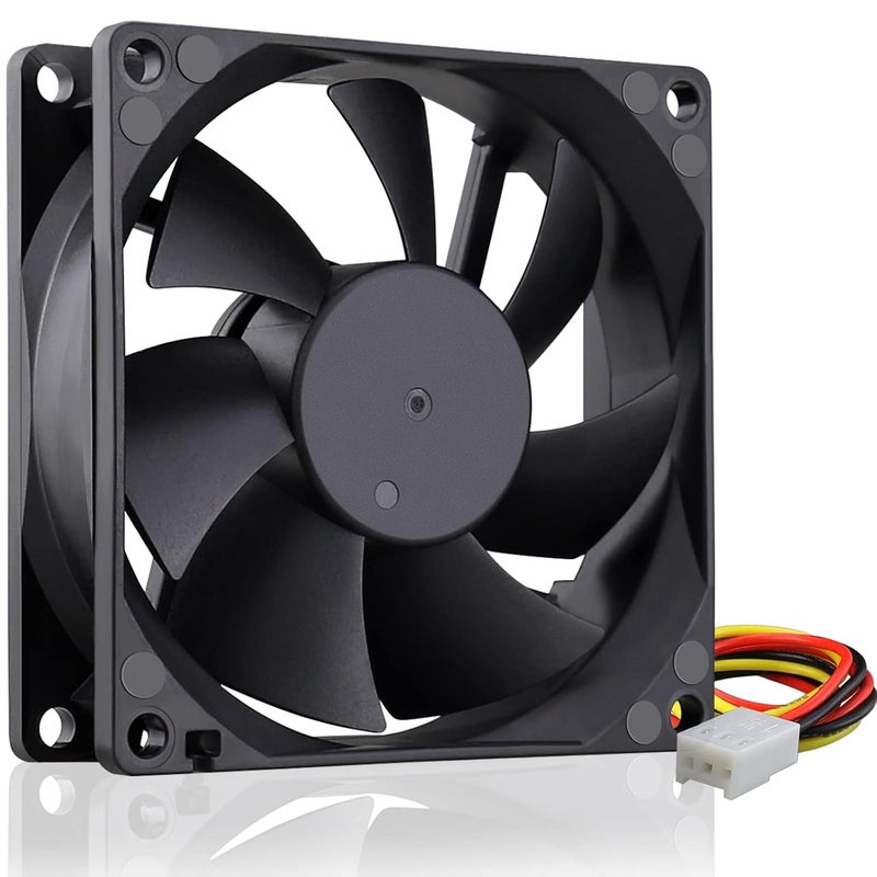 GDSTIME مروحة CPU 80 مم 8 سم، مروحة تبريد PC بدون فرش 80 مم × 25 مم 12 فولت 3 دبابيس - Image 1